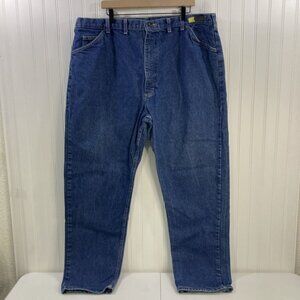Bulwark Protective Apparel Men 46 x 34 Flame Resistant Blue Jeans Straight Leg